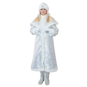 Взрослый новогодний костюм Снегурочка Царская, 44-48 размер Бока С фото 4