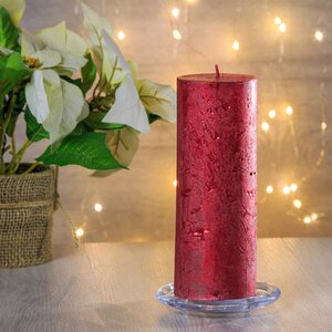 Декоративная свеча Металлик Гранд 180*68 мм красная Kaemingk фото 5