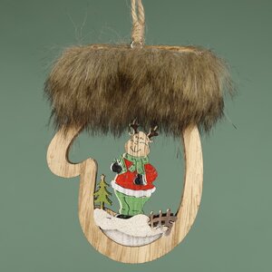 Деревянная елочная игрушка Волшебная Рукавичка - Олень 10 см, подвеска Breitner фото 1