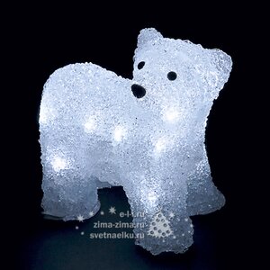 Медвежонок светящийся, 19 см, уличный, 16 белых LED ламп Царь Елка фото 1