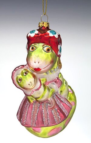 Елочная игрушка Змея с Детенышем 12.5 см, стекло, подвеска Holiday Classics фото 1