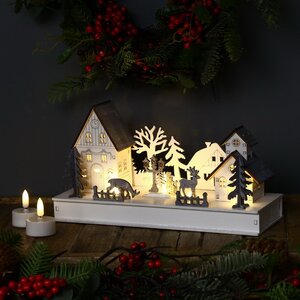 Новогодний светильник Рождество в деревушке Шильтах 28*15 см на батарейках, 8 LED ламп Star Trading (Svetlitsa) фото 2