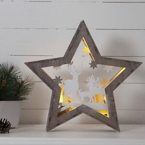 Новогодний светильник Звездные Олени 34*32 см на батарейках, 10 LED ламп Star Trading фото 2