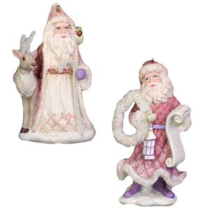 Елочная игрушка Санта в Розовом кафтане с Оленем 11*6 см, подвеска Holiday Classics фото 2