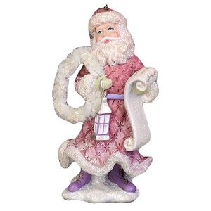 Елочная игрушка Санта в Розовом кафтане со Свитком 11*6 см, подвеска Holiday Classics фото 1