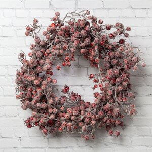Венок Ягодное Изобилие 55 см с красными заснеженными ягодами Edelman фото 1