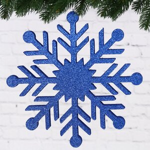 Украшение на потолок Снежинка 50 см синяя, пеноплекс МанузинЪ фото 1