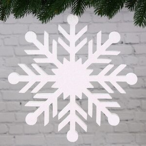 Украшение на потолок Снежинка 40 см белая, пеноплекс МанузинЪ фото 1