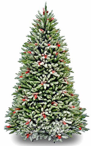 Искусственная елка Снежная Сказка с шишками и ягодами 152 см, ПВХ National Tree Company фото 1