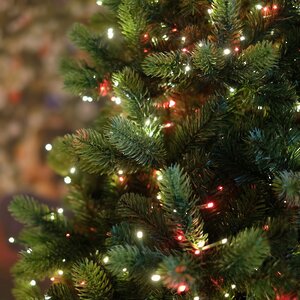 Искусственная стройная елка с гирляндой Джорджия Slim 228 см, 2000 красных/теплых белых ламп, ЛИТАЯ + ПВХ A Perfect Christmas фото 7