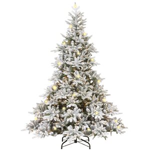 Искусственная елка с огоньками Андорра заснеженная 183 см, 250 теплых белых ламп, ЛИТАЯ + ПВХ National Tree Company фото 1