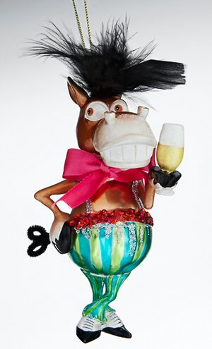 Елочная игрушка "Лошадь "Джентльмен с бокалом" 6х14 см Holiday Classics фото 1