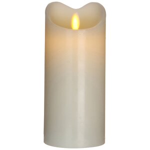 Светодиодная свеча восковая с живым пламенем, 17.5 см, бежевый, батарейка Edelman фото 3