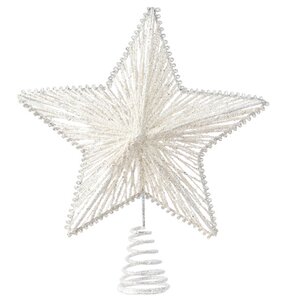 Звезда на елку Искорка белая 25 см Kaemingk фото 1
