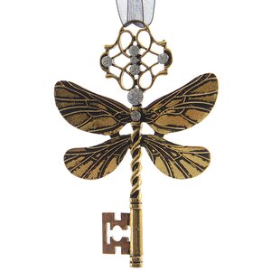 Елочная игрушка Ключ-Стрекоза 6*9 см золотая, подвеска Kaemingk фото 1