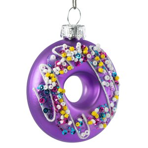 Стеклянная елочная игрушка Lavender Donut 7 см, подвеска Winter Deco фото 2