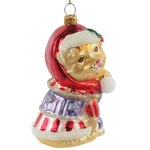 Стеклянная елочная игрушка Кот Шарль - В Канун Рождества 11 см, подвеска Winter Deco фото 2