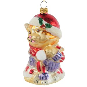 Стеклянная елочная игрушка Кот Шарль - В Канун Рождества 11 см, подвеска Winter Deco фото 4