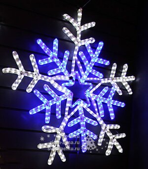 Снежинка светодиодная, уличная, 71x67cm, бело синий, IP44 BEAUTY LED фото 1