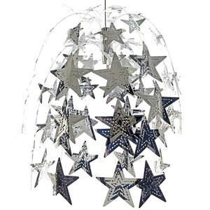 Потолочное украшение Фонтан Звезды 60 см, фольга, серебряный Kaemingk фото 1