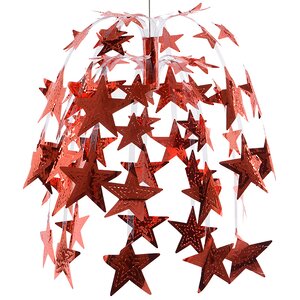 Потолочное украшение Фонтан Звезды 60 см, фольга, красный Kaemingk фото 1