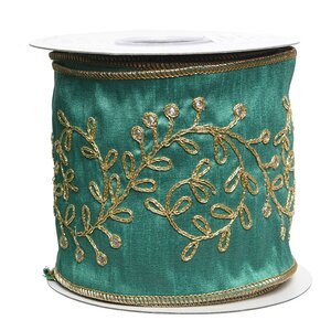 Декоративная лента Emerald Windsor: Бриллиантовая Омела 500*10 см Kaemingk фото 3