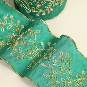 Декоративная лента Emerald Windsor: Бриллиантовая Омела 500*10 см Kaemingk фото 2