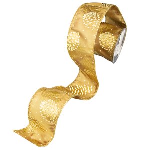 Декоративная лента Золотая Роскошь: Шишки 270*6 см Kaemingk фото 4