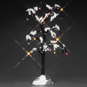 Статуэтка Заснеженное дерево с гирляндой, 22*12*11 см, подсветка, батарейки Lemax фото 1