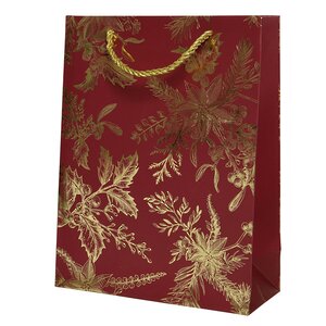 Подарочный пакет Christmas Flowers 24*18 см красный Kaemingk фото 1