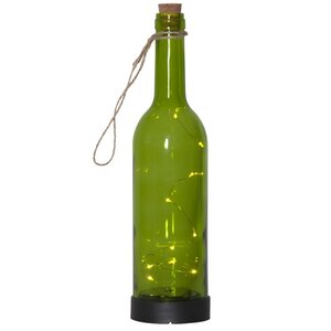 Садовый светильник-бутылка Solar Firefly на солнечной батарее, 31 см, 10 теплых белых LED ламп, зелёный, IP44 Star Trading фото 2