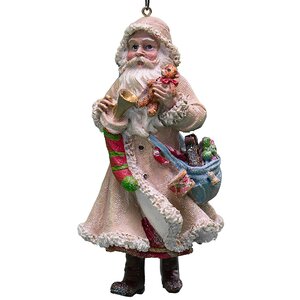 Елочная игрушка Санта в Бежевой шубе с игрушками 11*5*6 см, подвеска Holiday Classics фото 1