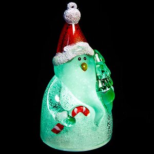 Светящаяся елочная игрушка Рождественская фигурка - Санта с Карамельной Палочкой 9 см на батарейке, подвеска Kaemingk фото 2