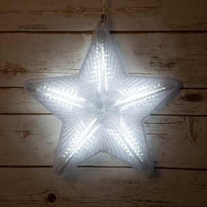 Светильник звезда Миллениум 32 см 100 холодных белых LED ламп со светодинамикой в лучах Kaemingk фото 1
