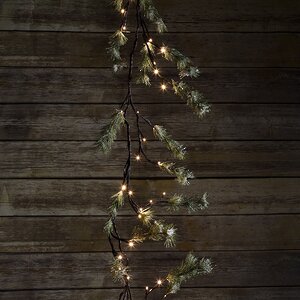Декоративная гирлянда Хвойный Сонет заснеженная 150 см, 48 теплых белых LED ламп Kaemingk фото 3