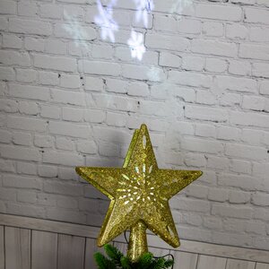 Светящаяся верхушка на елку Звезда Снежный танец 25 см золотая Kaemingk фото 1