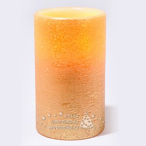 Светильник свеча восковая Мраморная, 12.5*7.5 см, золото, батарейка Kaemingk фото 1