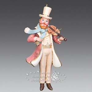Елочная игрушка "Рождественские певцы: папа со скрипкой", 6*13 см, подвеска Holiday Classics фото 1