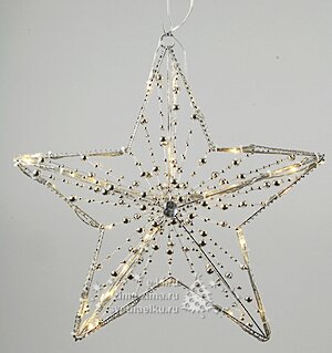 Звезда серебряная, светящаяся, 30см Kaemingk фото 1