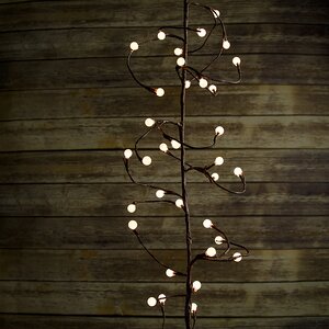 Ветка - лиана Вишенки, 150 см, 64 БЕЛЫЕ LED лампы, маленькие мультишарики Kaemingk фото 2