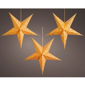 Звезда светящаяся из бумаги, 60 см, золотая Kaemingk фото 3