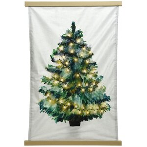 Светящаяся елка на стену Christmas Lights 112*75 см, 38 теплых белых LED ламп, USB кабель Kaemingk фото 1