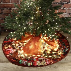 Светящаяся юбка для елки Рождественская ночь 116 см, 85 теплых белых LED ламп Kaemingk фото 1