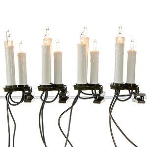 Гирлянда с оплавленными свечами Триады 20*3 ламп на клипсах 10 м, зеленый ПВХ Kaemingk фото 3