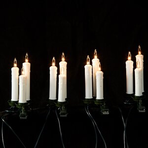 Гирлянда с оплавленными свечами Триады 20*3 ламп на клипсах 10 м, зеленый ПВХ Kaemingk фото 1