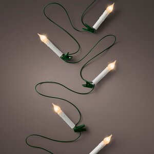 Гирлянда Оплавленные Свечи 30 матовых ламп на клипсах 12 м, зеленый ПВХ, IP20 Kaemingk фото 5