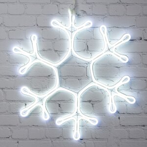 Светодиодная снежинка Аль Митсарр 34 см, 288 холодных белых LED ламп, гибкий неон, IP44 Kaemingk фото 1
