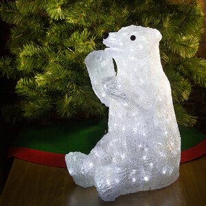 Медведь светящийся сидящий, 53 см, 200 холодных белых LED ламп, IP44, уцененный Kaemingk фото 1