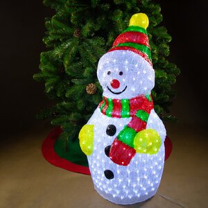 Снеговик светящийся, 90 см, уличный, акрил, 450 холодных белых LED ламп Kaemingk фото 1