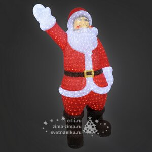 Санта светящийся, 124 см, уличный, акрил, 700 холодных белых LED ламп Kaemingk фото 1